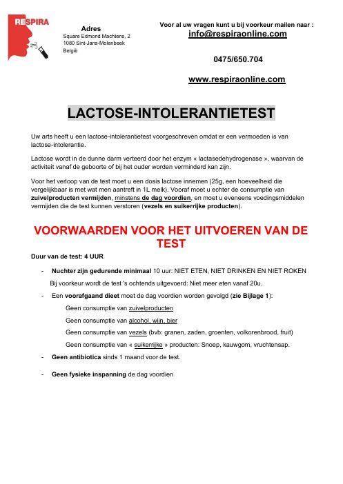 Handleiding Lactose-ademtest